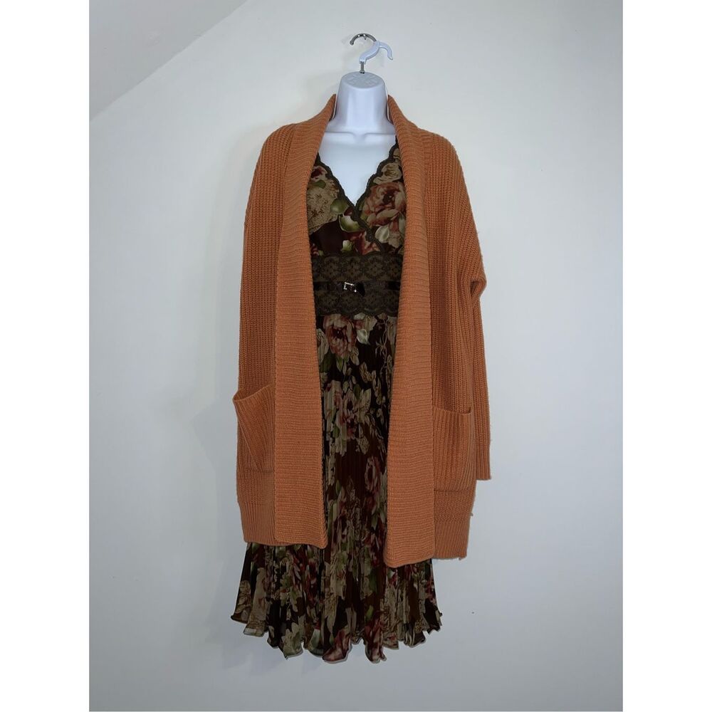 Women’s Contemporary Orange Knit Cardigan MEDIUM